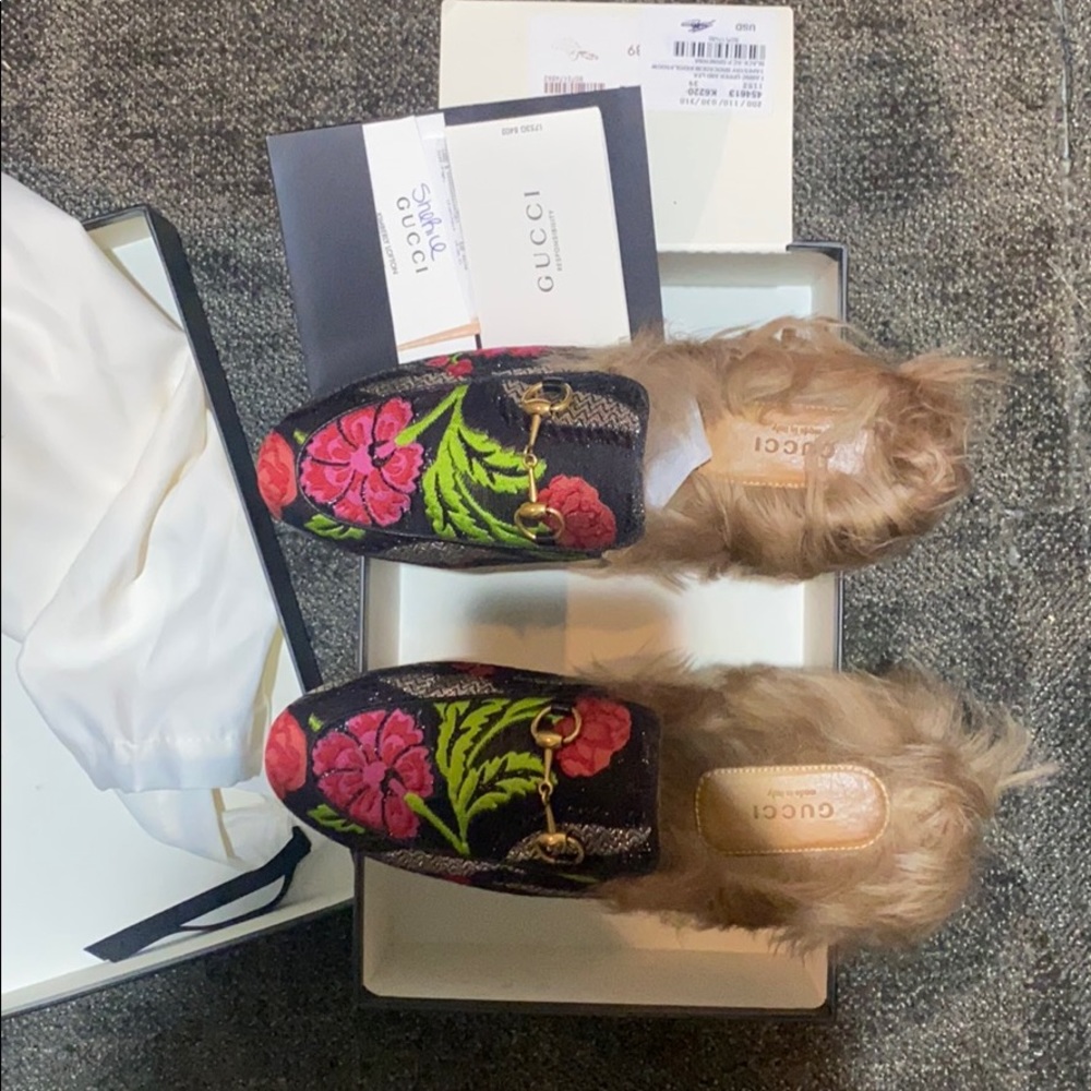 AUTHENTIC Gucci mule slip on shoes with fur lining - Picture 3 of 7